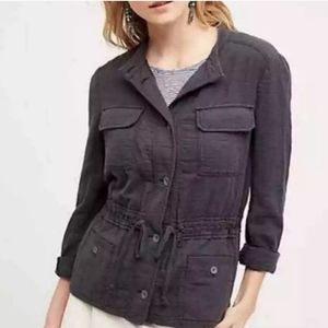 Anthropologie Hei Hei Drawstring Gray Utility Jacket Small